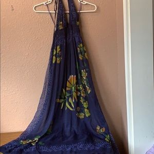 Floral deep blue dress